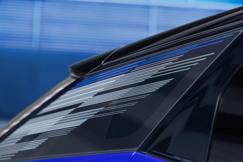 Close-up of the Modern Pattern on the 2026 OPTIQ-V Rear Quarter Glass | Classic Cadillac of Galveston in GALVESTON TX